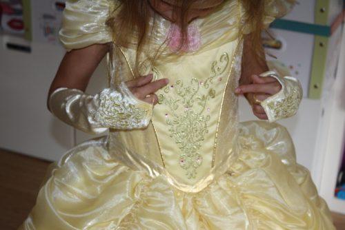Rubie’s Prinzessinnenkleid Belle Royale Für Kinder, Größe S, Hellgelb Mit Glitzer – Karneval/Kostüm