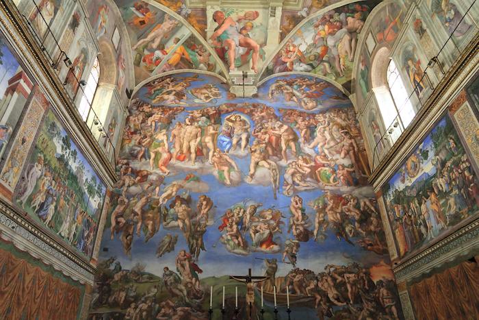 VATICAN - CIRCA APRIL 2012: The Last Judgment in Sistine Chapel one of the masterpiece of Michelangelo Buonarroti circa april, 2012 in Vatican