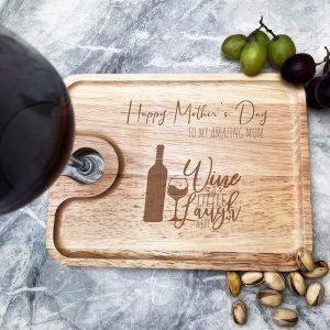Personalised Gift Wine Holder Nibbles Tray