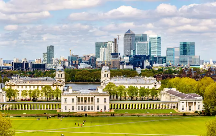 View of Canary Wharf from Greenwich - London, England