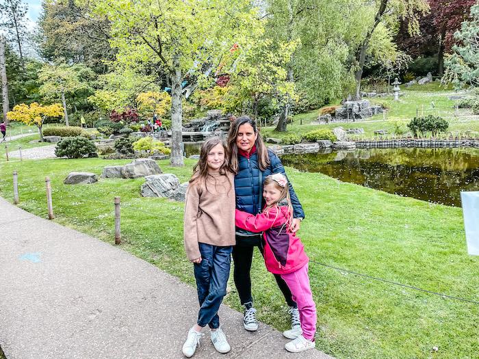 Family photo with background of Kyoto Garden in Holland Park 