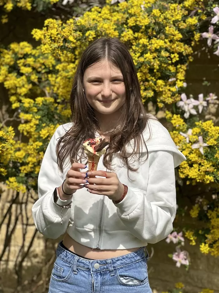 Bella eating ice cream