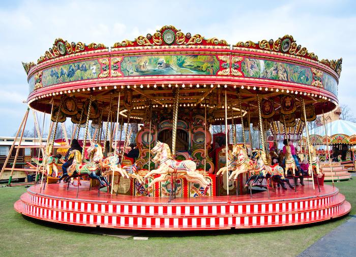 Colorful carousel in Reading Berkshire England 