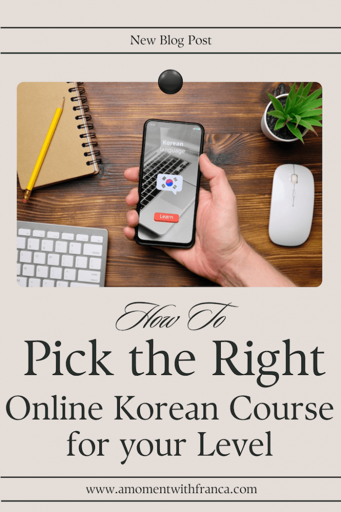 How to Pick the Right Online Korean Course for Your Level Pinterest Pin