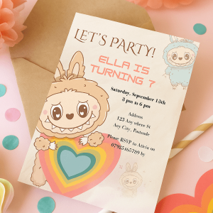 Labubu Themed Party Invitation