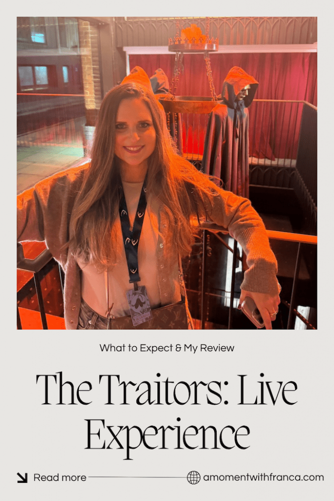 The Traitors: Live Experience London Pinterest Pin