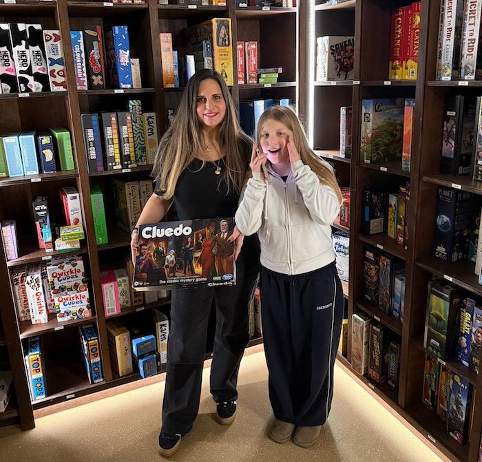 Draughts London Sienna & I choosing Cluedo to play