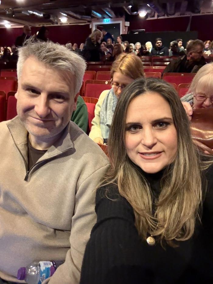 Just For One Day – The Live Aid Musical. Selfie of Nick & I at our seats in Stalls