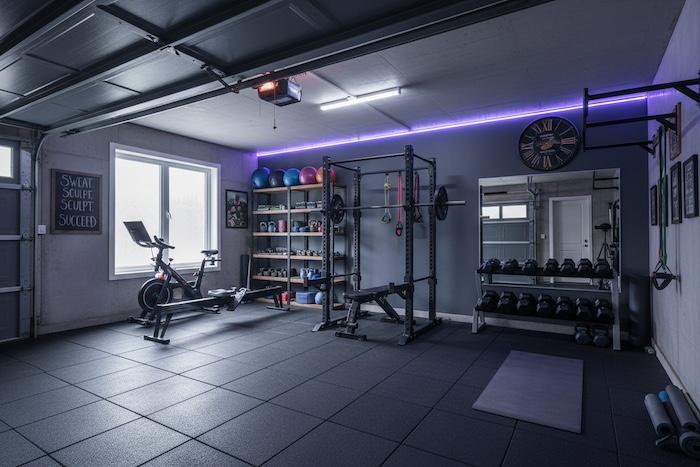 garage converted into a home gym