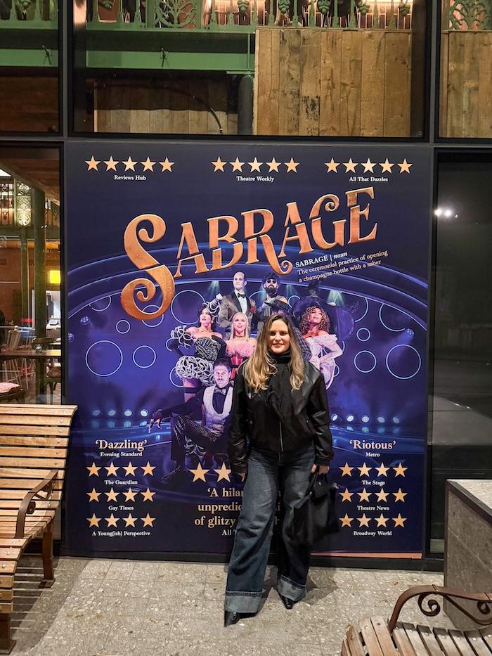 Sabrage - Me at the entrance of the venue Lafayette London in Kings Cross