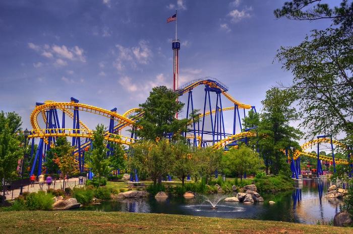 A Roller Coaster in Carowinds Amusement Park