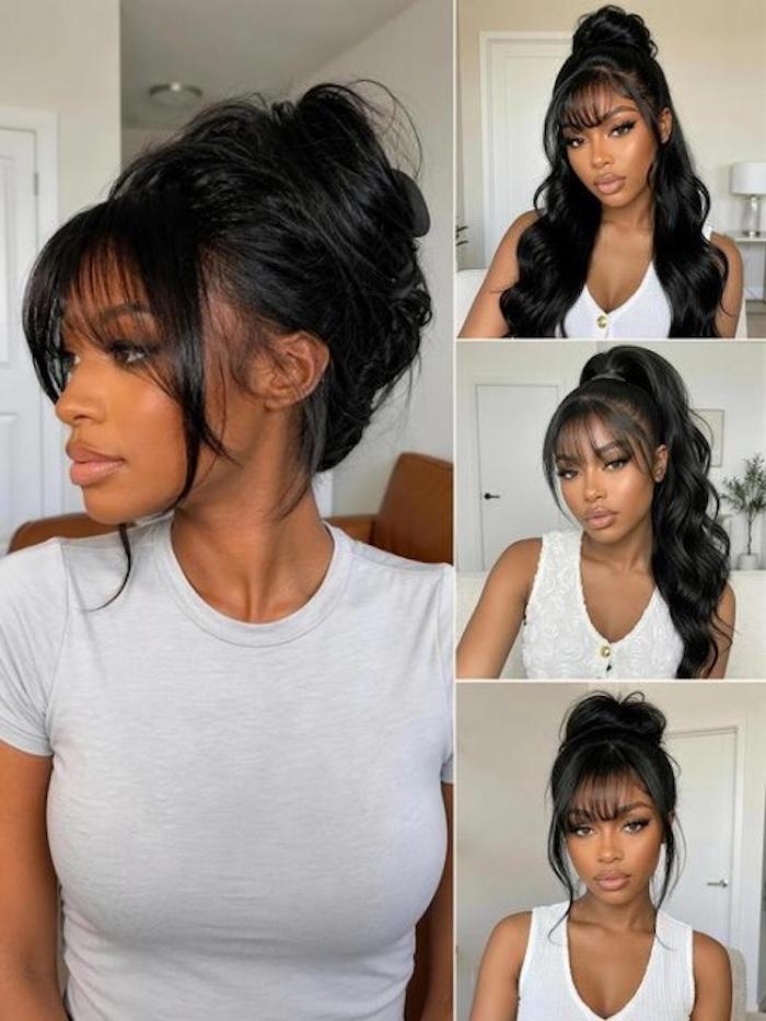 How to Maintain Perfect Hair on the Go. A woman showing styles with a wig