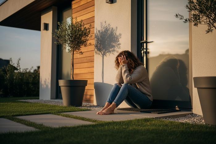 woman locked outside house